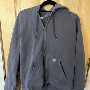 Women’s Carhartt Blue-Gray Zip-Up Hoodie, size XL